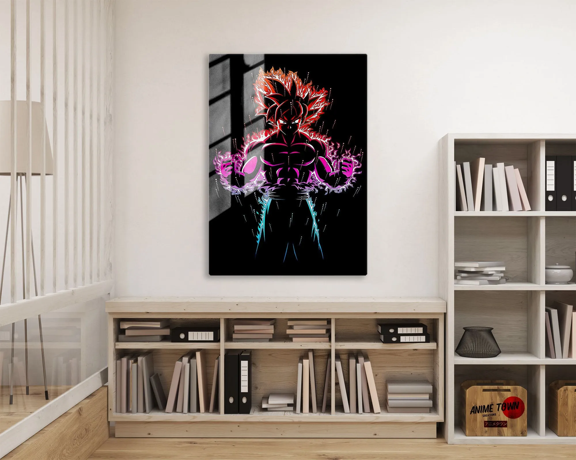 Black Minimalist Goku Metal Poster