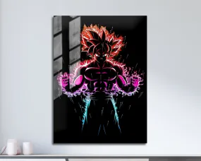 Black Minimalist Goku Metal Poster