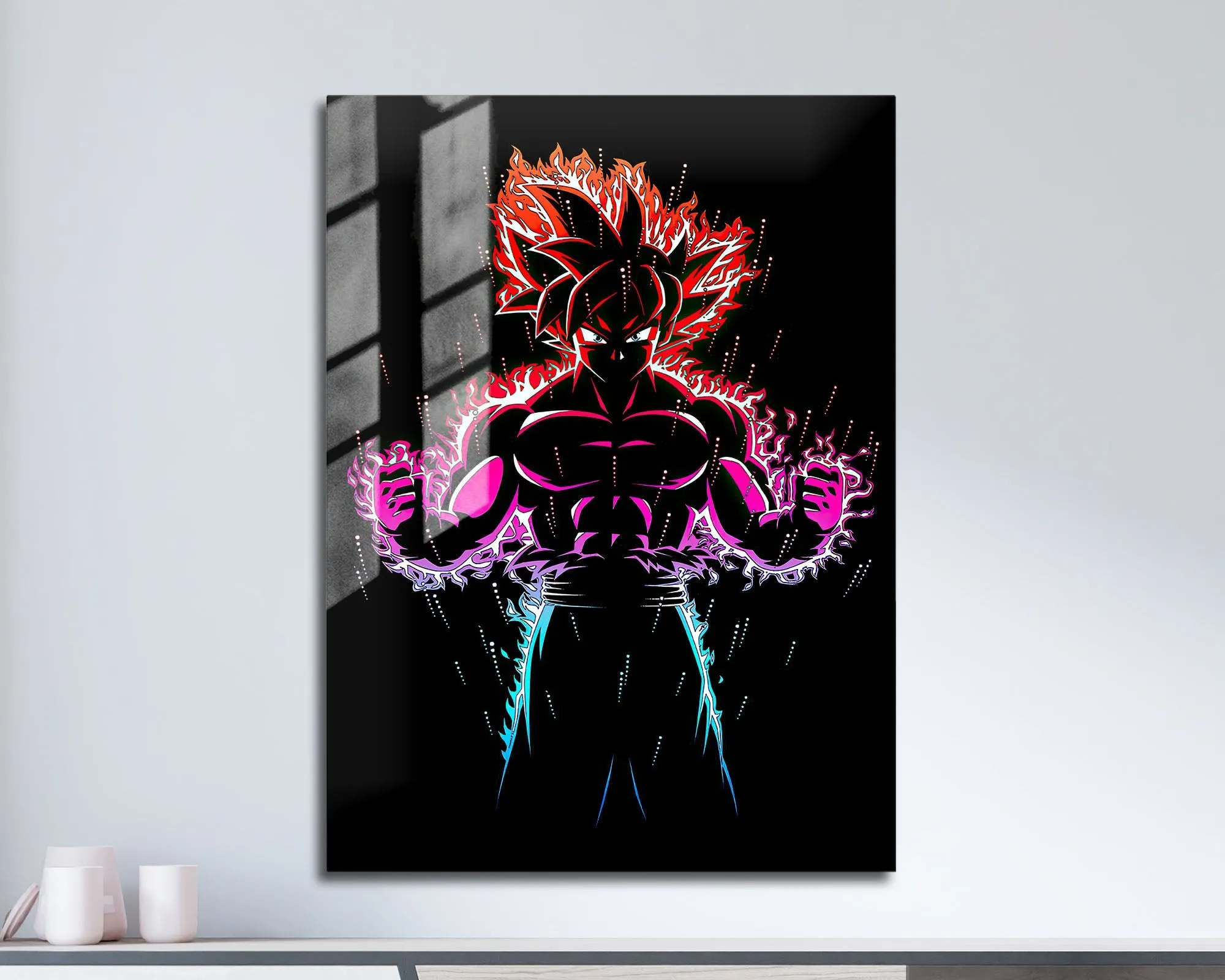 Black Minimalist Goku Metal Poster