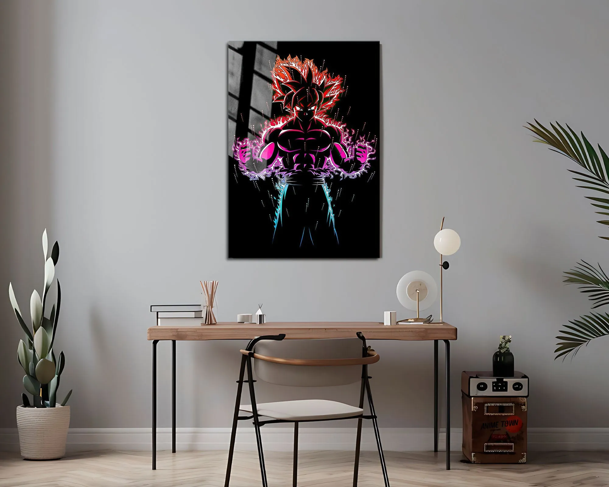 Black Minimalist Goku Metal Poster