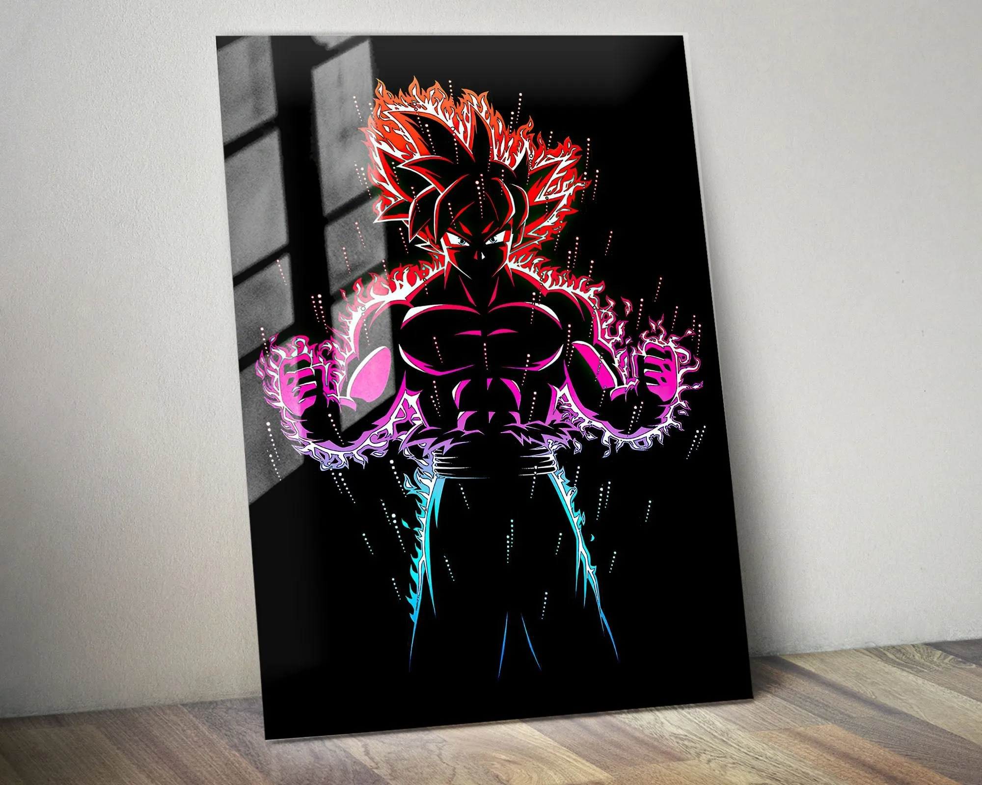 Black Minimalist Goku Metal Poster