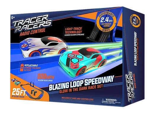 Blazing Loop Glow in the Dark RC Slot Car Racing 25ft Track
