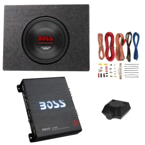 Boss 10" 1500W Subwoofer   Q Power Truck Enclosure   Boss 1100W A/B Amplifier