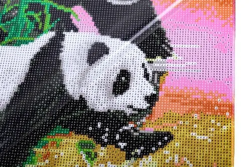 CAK-QVC-4050L-03: Panda Playtime, 40x50cm Crystal Art Kit
