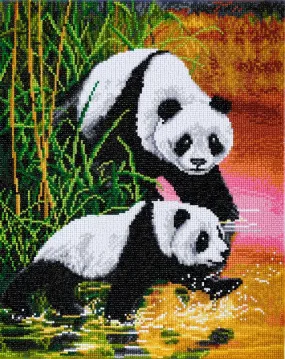 CAK-QVC-4050L-03: Panda Playtime, 40x50cm Crystal Art Kit