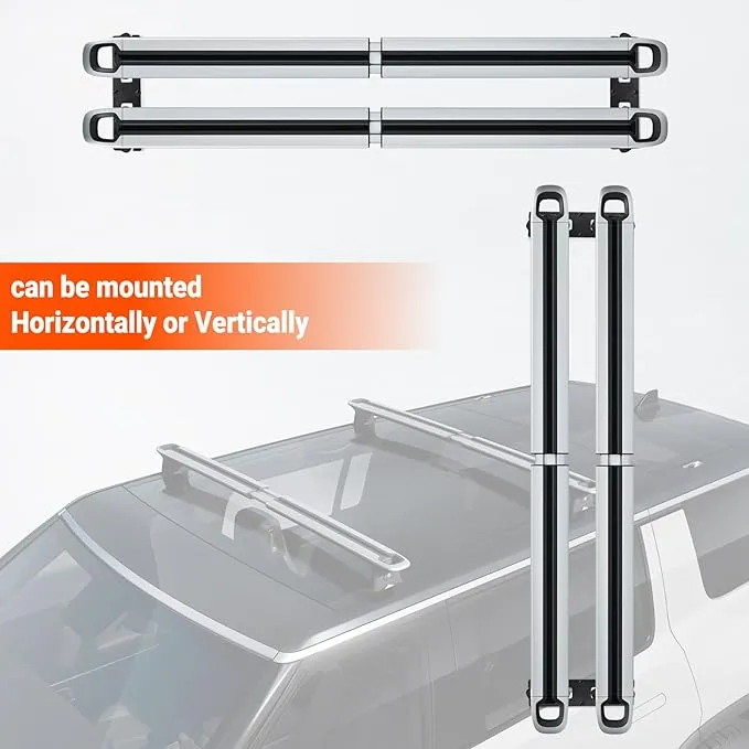 Cargo Crossbars Mount Plates for R1T/R1S 2022 2023 2024, Roof Rack Crossbars Wall Mount Custom Compatible with R1T/R1S Accessories 2022-2024（Black）