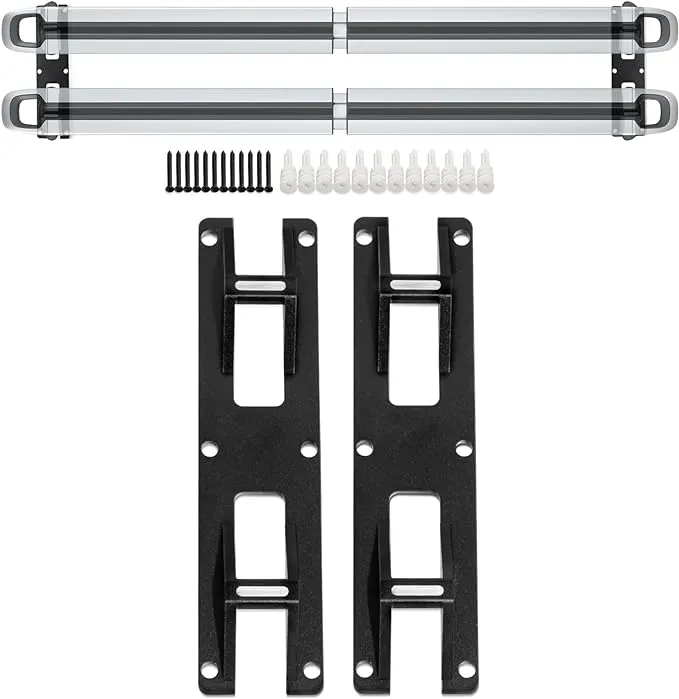Cargo Crossbars Mount Plates for R1T/R1S 2022 2023 2024, Roof Rack Crossbars Wall Mount Custom Compatible with R1T/R1S Accessories 2022-2024（Black）
