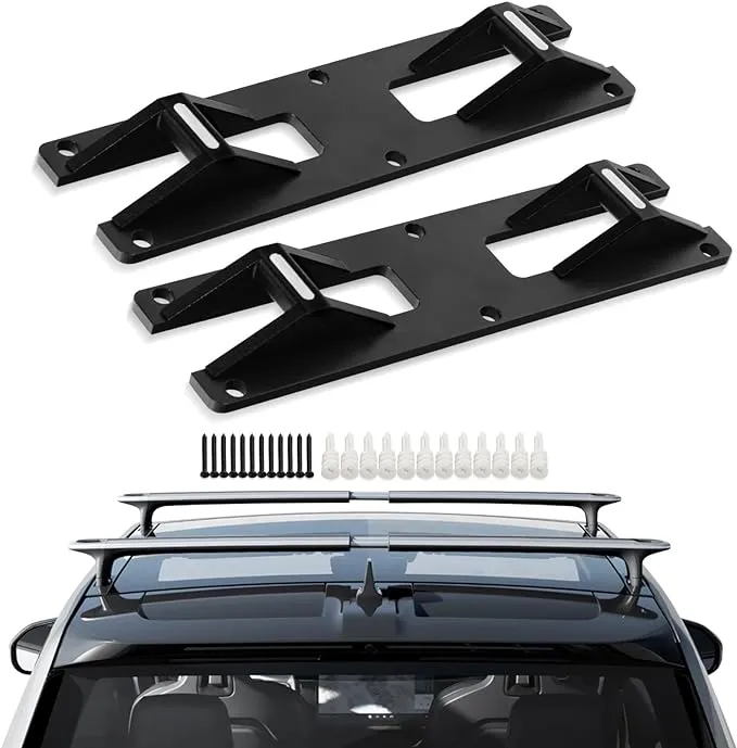 Cargo Crossbars Mount Plates for R1T/R1S 2022 2023 2024, Roof Rack Crossbars Wall Mount Custom Compatible with R1T/R1S Accessories 2022-2024（Black）