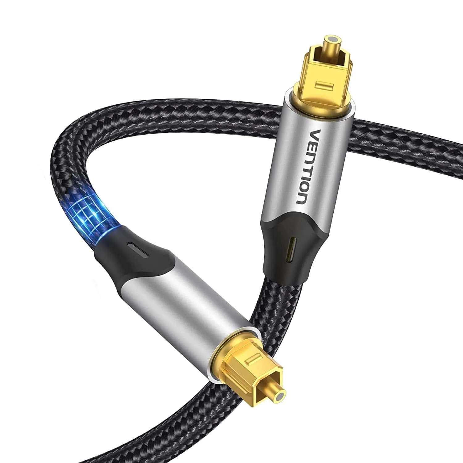 [CLEARANCE] Vention (1m - 15m) Digital Toslink Optical Fiber Audio Extension Cable Aluminum Alloy Type Gold-Plated for TV, PS4, PlayStation, Xbox, PC, Gaming, Camera, Printer | BAVB Series