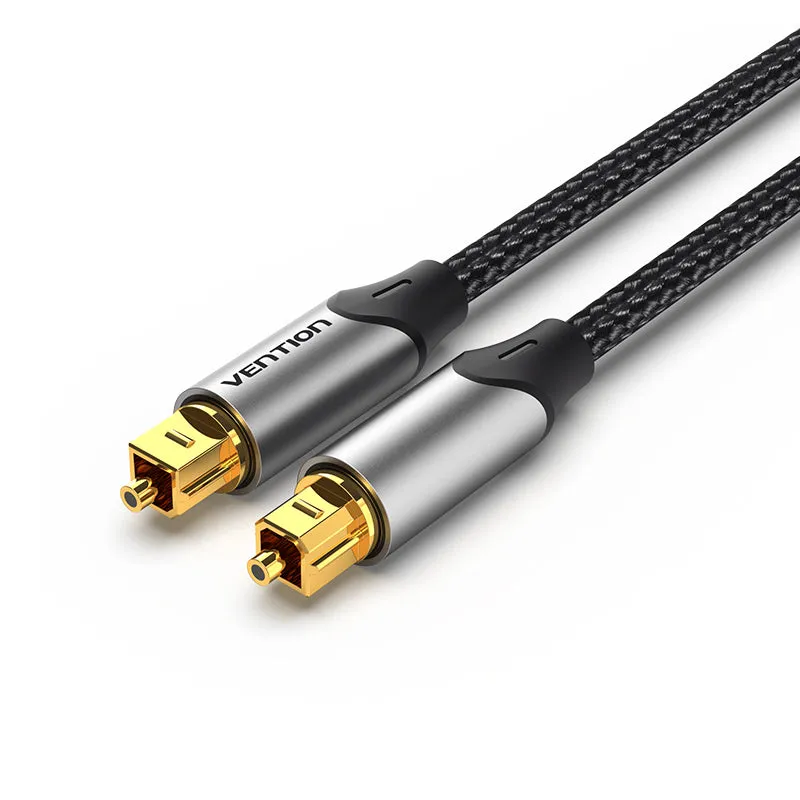[CLEARANCE] Vention (1m - 15m) Digital Toslink Optical Fiber Audio Extension Cable Aluminum Alloy Type Gold-Plated for TV, PS4, PlayStation, Xbox, PC, Gaming, Camera, Printer | BAVB Series