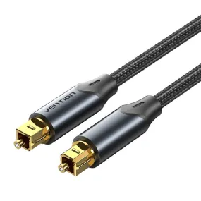 [CLEARANCE] Vention (1m - 15m) Digital Toslink Optical Fiber Audio Extension Cable Aluminum Alloy Type Gold-Plated for TV, PS4, PlayStation, Xbox, PC, Gaming, Camera, Printer | BAVB Series
