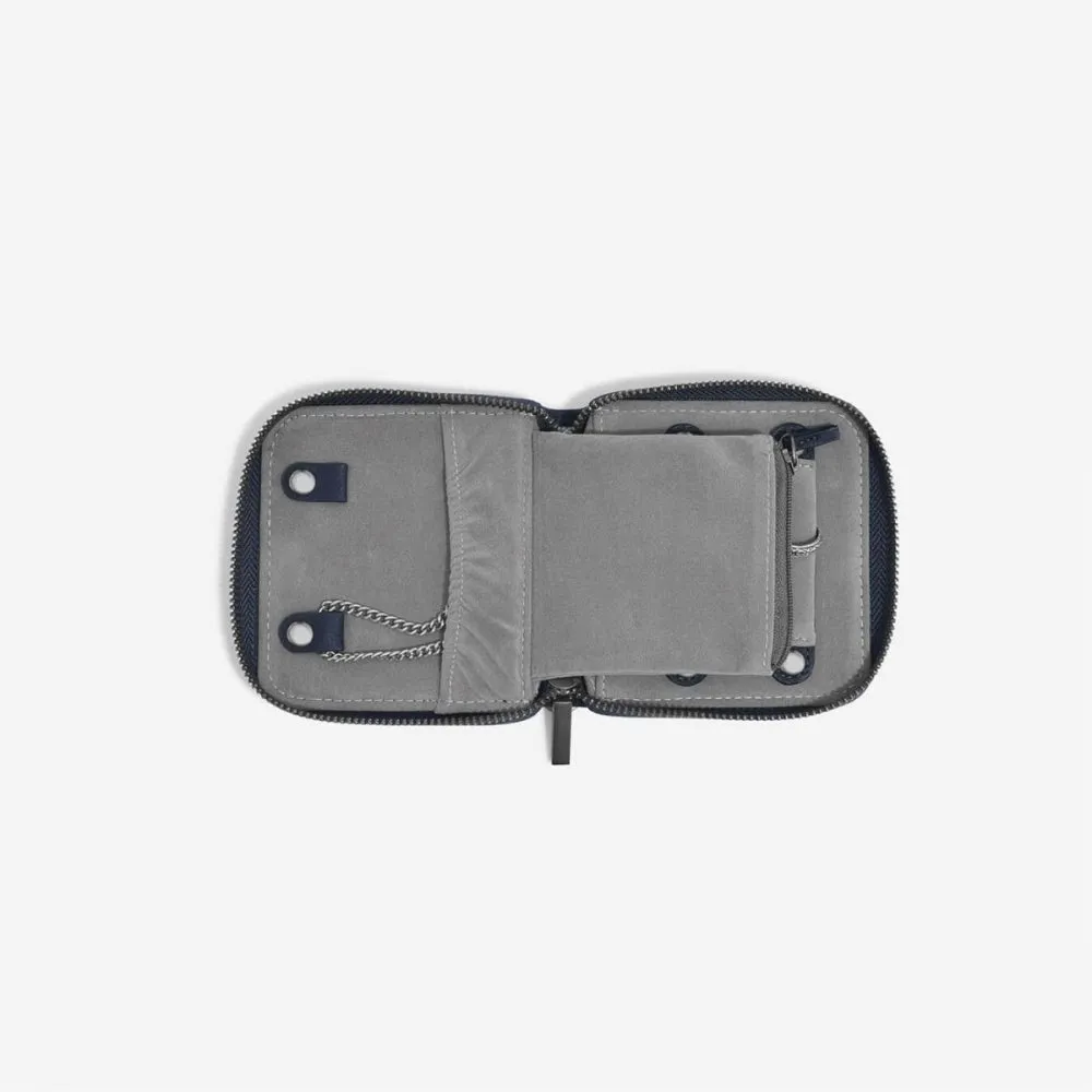 Compact Jewellery Roll - Navy Blue - 75748