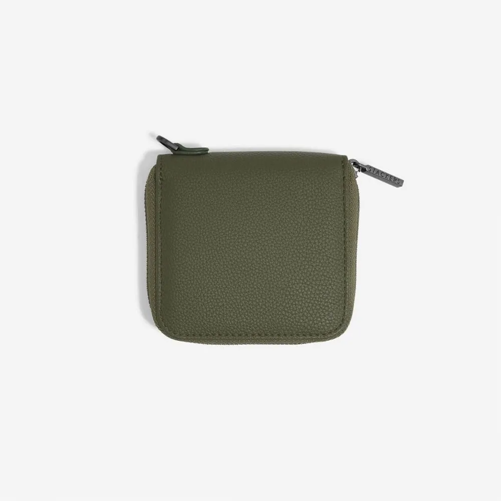 Compact Jewellery Roll - Olive Green - 75747