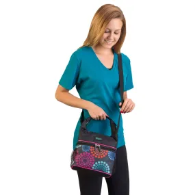 Compact Lunch Cooler - 2 Insulated Compartments - Bright Lights Pattern