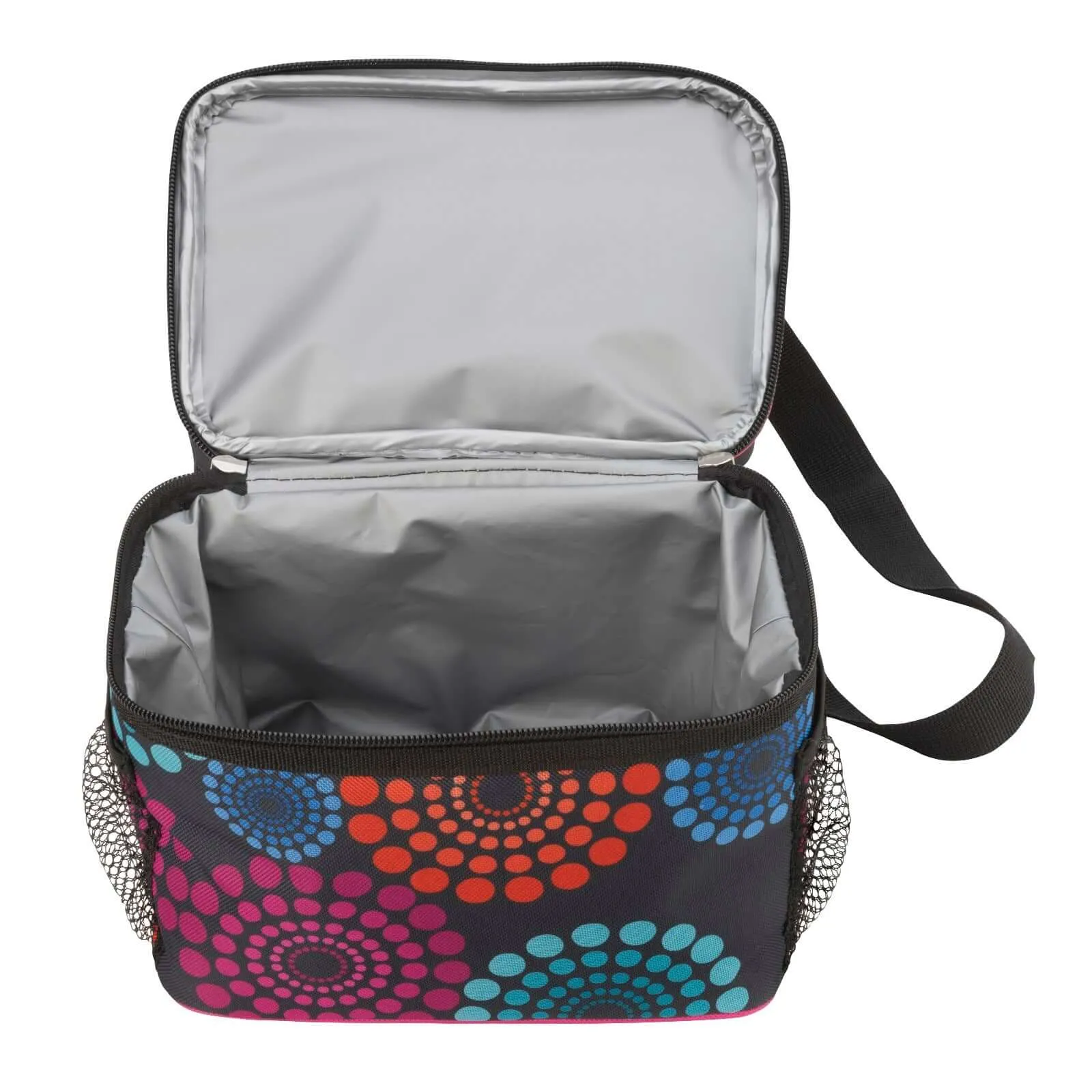 Compact Lunch Cooler - 2 Insulated Compartments - Bright Lights Pattern