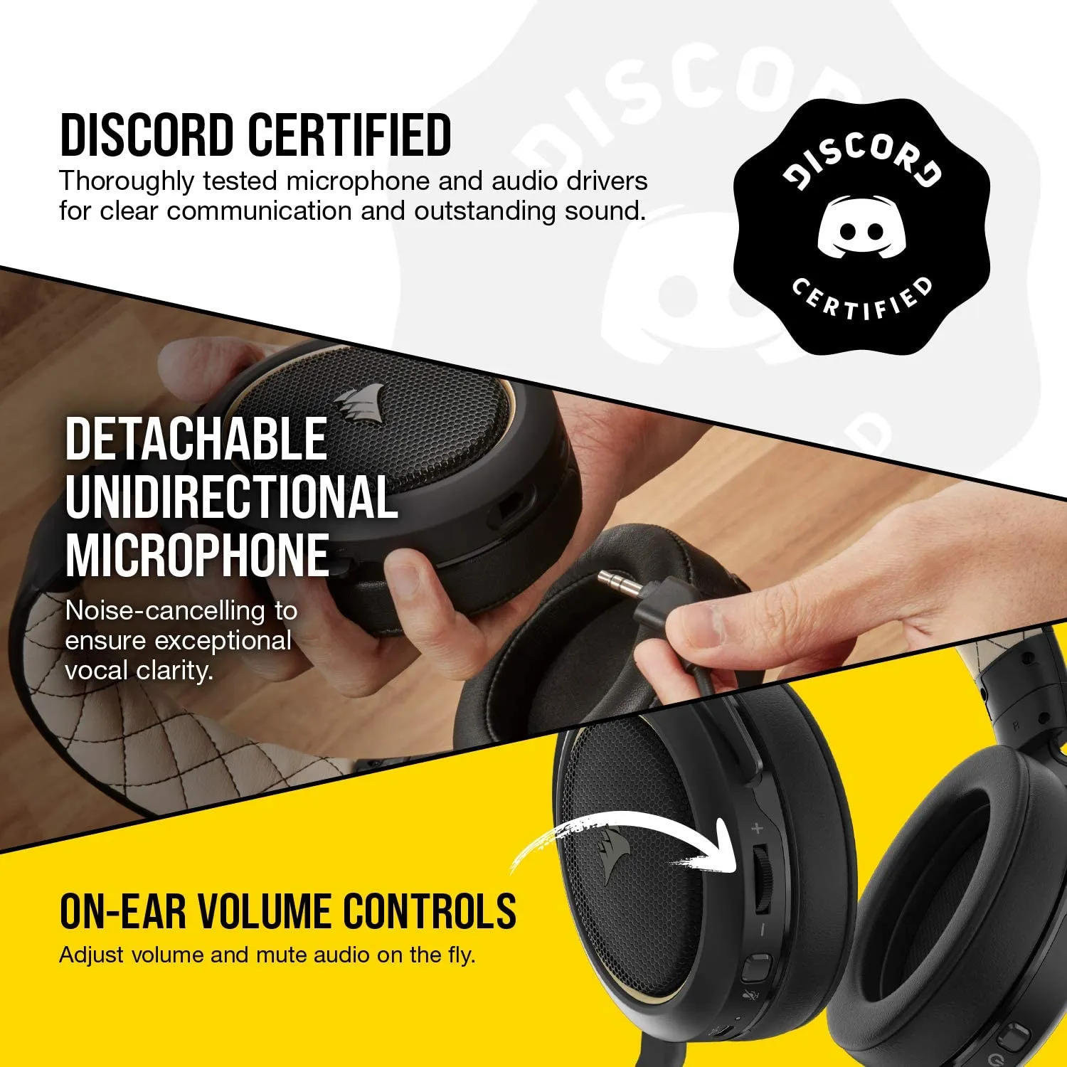 Corsair Headset HS70 Pro Wireless Gaming Headset - 7.1 Surround Sound Headphones for PC, PS5, and PS4 - Discord Certified - 50mm Drivers (Cream)