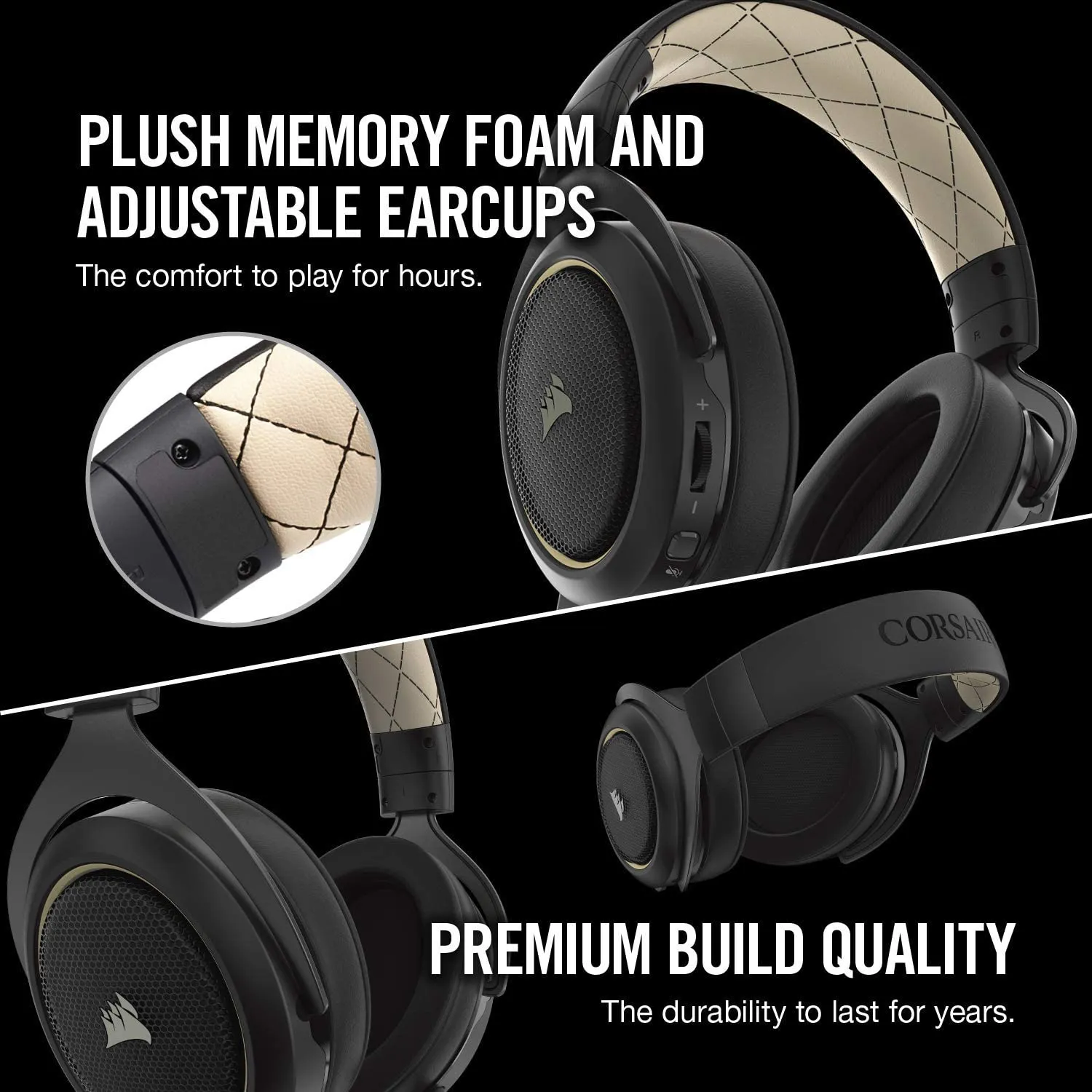CORSAIR Headset HS70 SE Wireless - 7.1 Surround Sound Gaming Headset - Discord Certified Headphones - Special Edition
