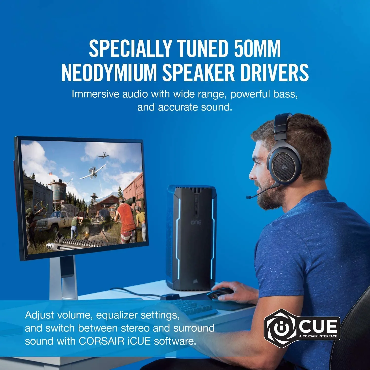 CORSAIR Headset HS70 SE Wireless - 7.1 Surround Sound Gaming Headset - Discord Certified Headphones - Special Edition