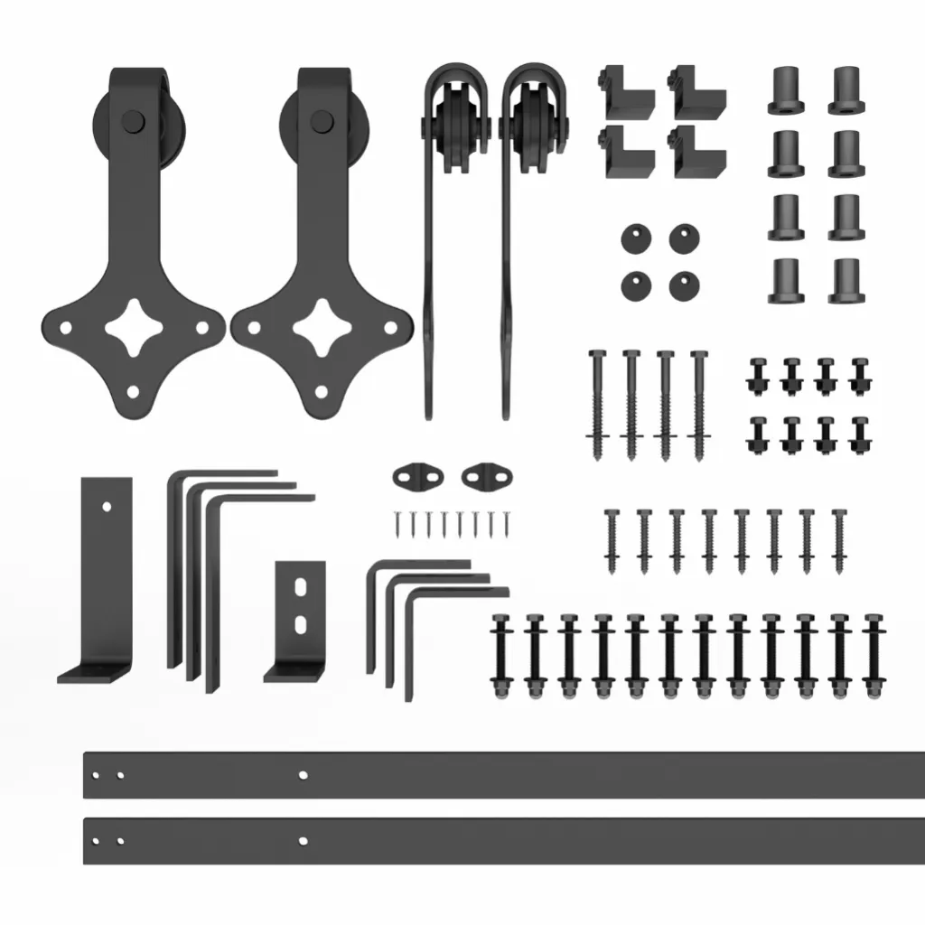 Country Style Bypass Barn Door Hardware Kit