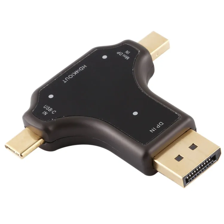 D63A DisplayPort   Mini DP   UCB-C / Type-C Male to HDMI Female 3 in 1 Adapter