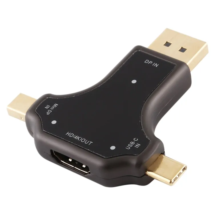 D63A DisplayPort   Mini DP   UCB-C / Type-C Male to HDMI Female 3 in 1 Adapter