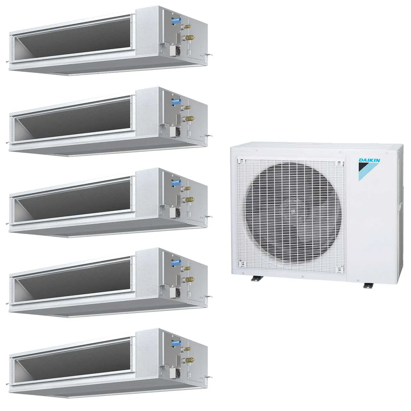 Daikin 5-Zone Concealed Ducted Mini-Split 48000 BTU Heat Pump Air Conditioner 9k   9k   12k   12k   15k - 14.5 SEER2