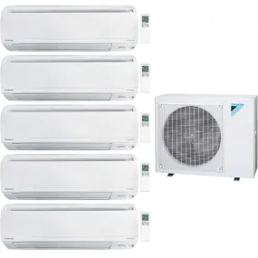 Daikin 5-Zone Wall Mounted Ductless Mini-Split 48000 BTU Heat Pump Air Conditioner 7k   9k   9k   15k   15k - 20.6 SEER2