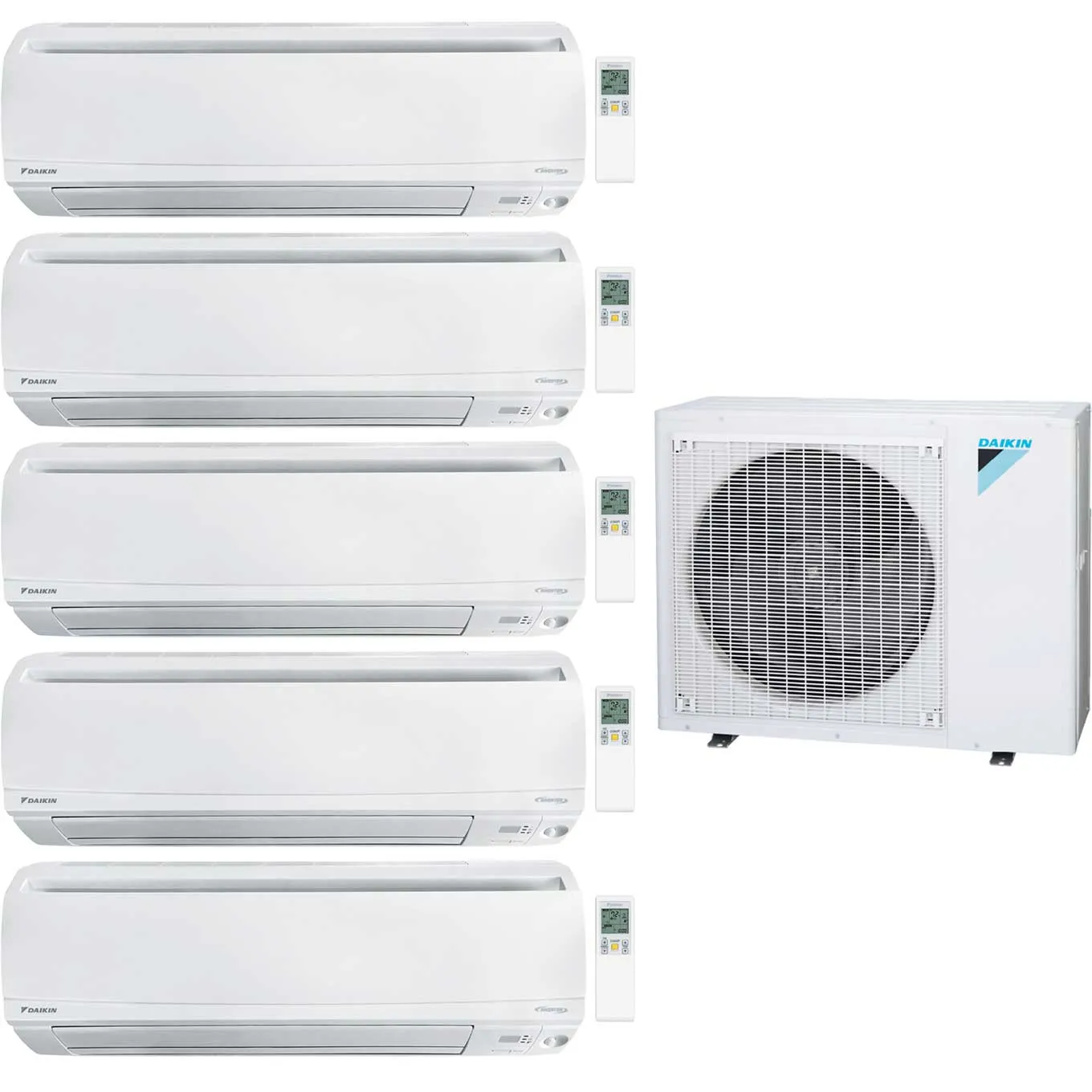 Daikin 5-Zone Wall Mounted Ductless Mini-Split 48000 BTU Heat Pump Air Conditioner 7k   9k   9k   15k   15k - 20.6 SEER2