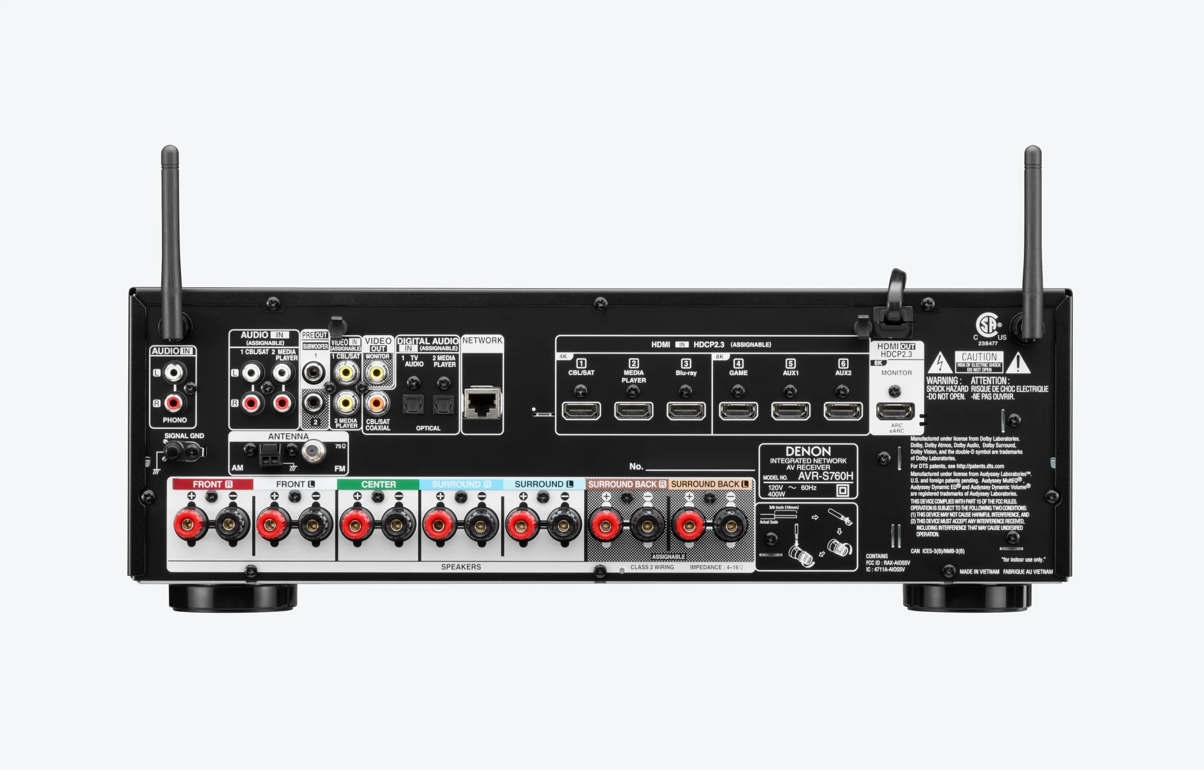 Denon AVR-S760H 7.2 Channel 8K AV Receiver with 3D Audio, Voice Control and HEOS