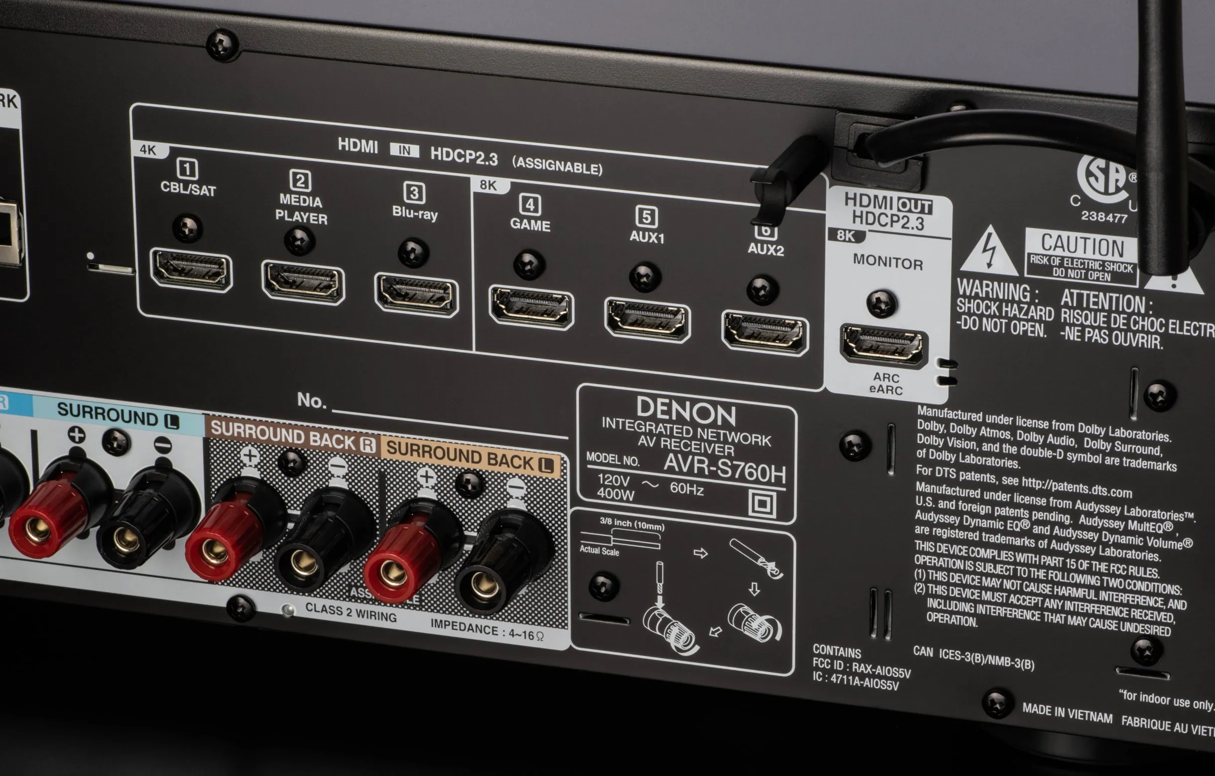 Denon AVR-S760H 7.2 Channel 8K AV Receiver with 3D Audio, Voice Control and HEOS