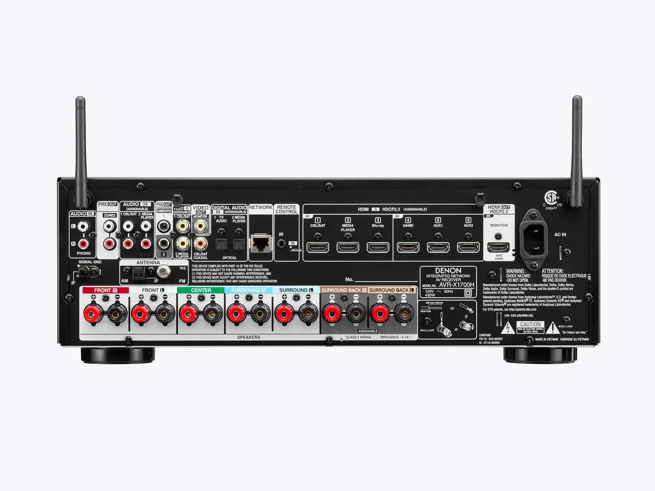 Denon AVR-X1700H, 7.2 namų kino stiprintuvas - resyveris su 8K palaikymu