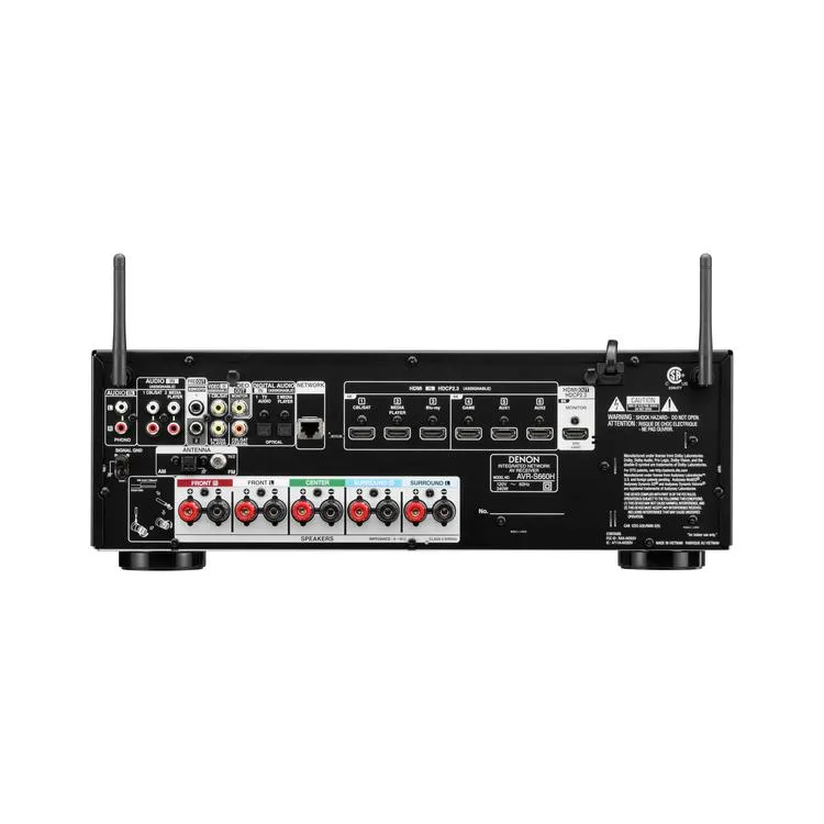 Denon AVRS660H | Récepteur AV 5.2 canaux - Cinéma maison - 8K - HEOS intégré - Commande vocale - 75 W / Canal - Noir