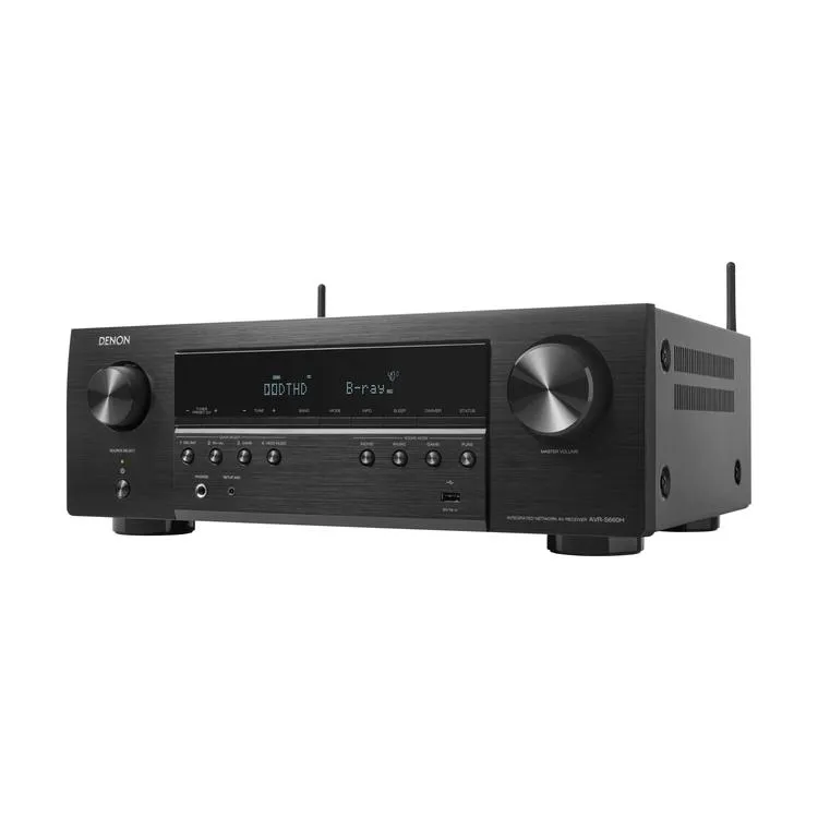 Denon AVRS660H | Récepteur AV 5.2 canaux - Cinéma maison - 8K - HEOS intégré - Commande vocale - 75 W / Canal - Noir