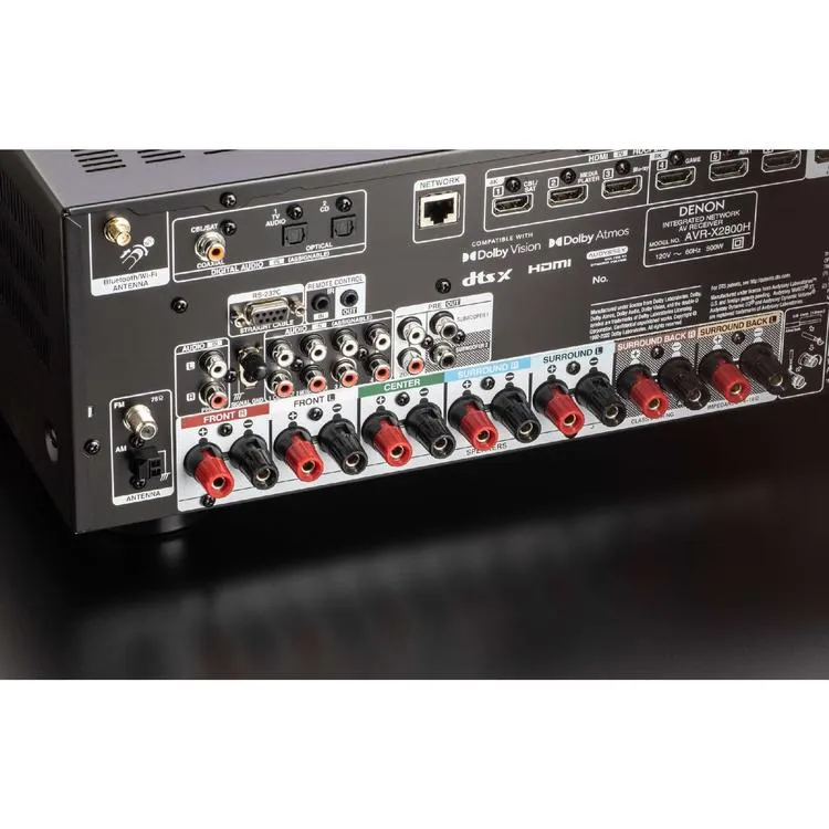 Denon AVRX2800H | Récepteur AV - 7.2 canaux d'amplification - Cinéma maison - 8K - HEOS - Noir