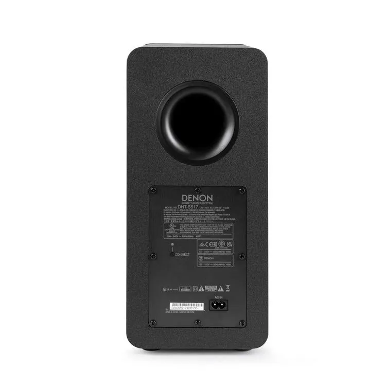 Denon DHT-S517 | Barre de son - 3.1.2 canaux - Bluetooth - Caisson de graves sans fil inclus - Dolby Atmos - Noir