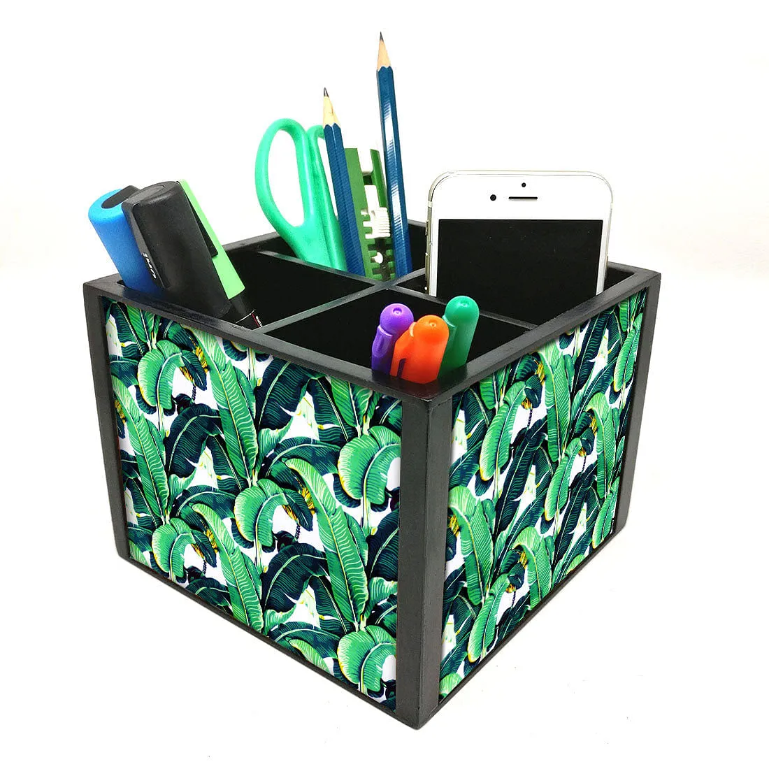 Desk Organizer For Stationery -  Banana Leaves