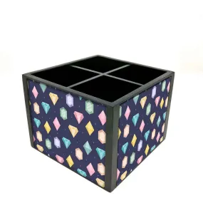 Desk Organizer For Stationery -  Colorful Diamonds