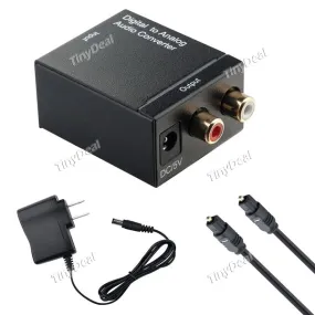 Digital to Analog Converter DAC Digital SPDIF Toslink to Analog Stereo Audio L/R Converter Adapter