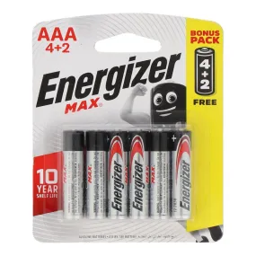 Energizer Max Plus Batteries EP-92 BP6T AAA (4 2) - (Pack of 6)
