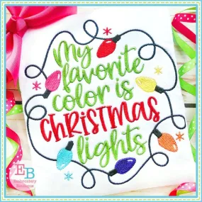 Favorite Color Christmas Lights Embroidery