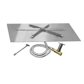 Firegear 25" Stainless Steel Square Flat Pan Gas Fire Pit Insert FPB-25SFBSTFS-N