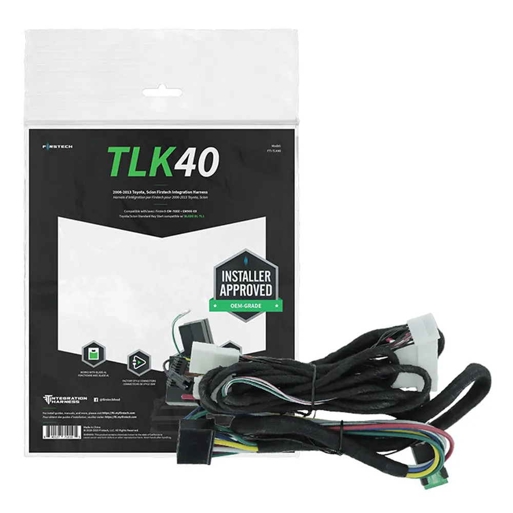 Firstech TLK40 Integration Harness Select 2006-13 Toyota Scion Vehicles STD Key