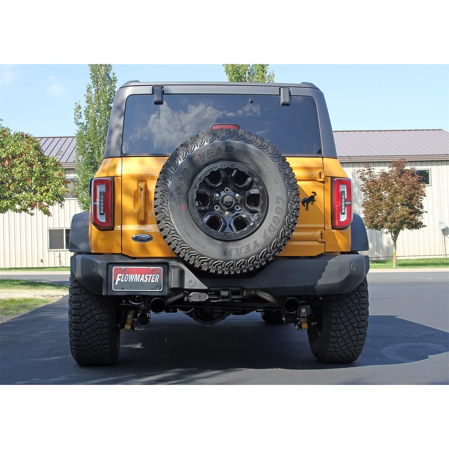 Flowmaster FlowFX Axle-Back Exhaust System - 3 in Diameter - Dual Rear Exit - 4 in Black Tips - Ford EcoBoost-Series - Ford Midsize SUV 2021-22