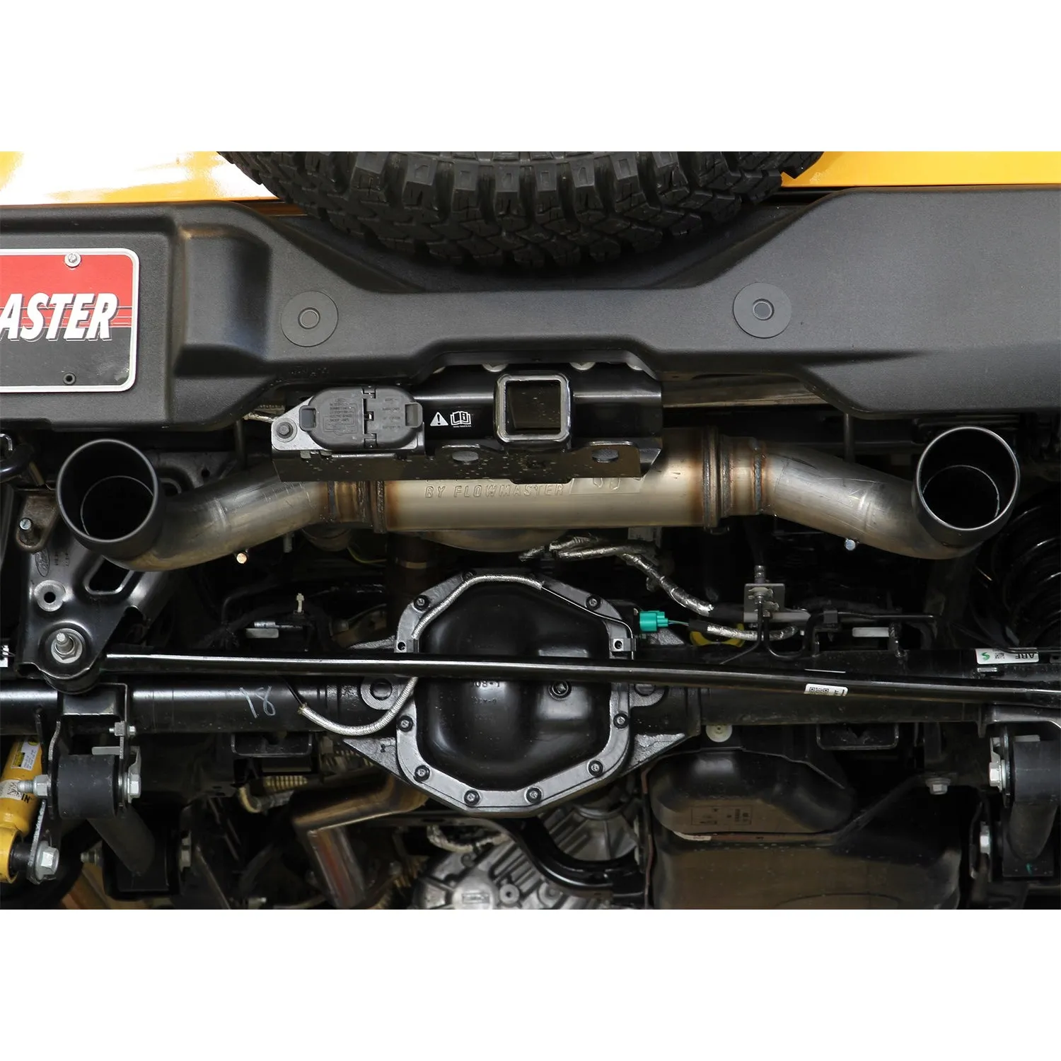 Flowmaster FlowFX Axle-Back Exhaust System - 3 in Diameter - Dual Rear Exit - 4 in Black Tips - Ford EcoBoost-Series - Ford Midsize SUV 2021-22