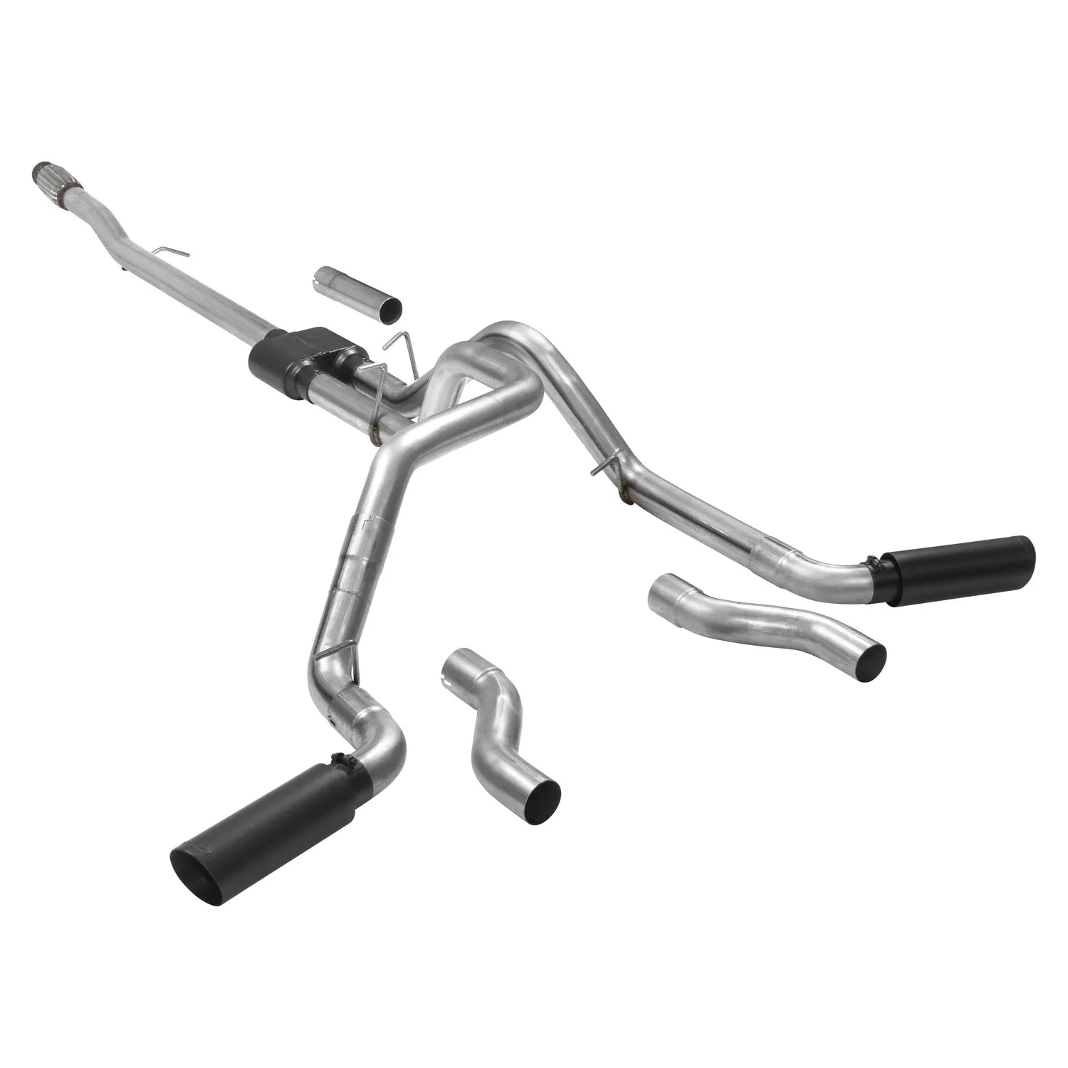 Flowmaster Outlaw Cat-Back Exhaust System - 3 in Tailpipe - 4 in Black Ceramic Tips - 5.3 L - Crew Cab - GM Fullsize Truck 2019-21