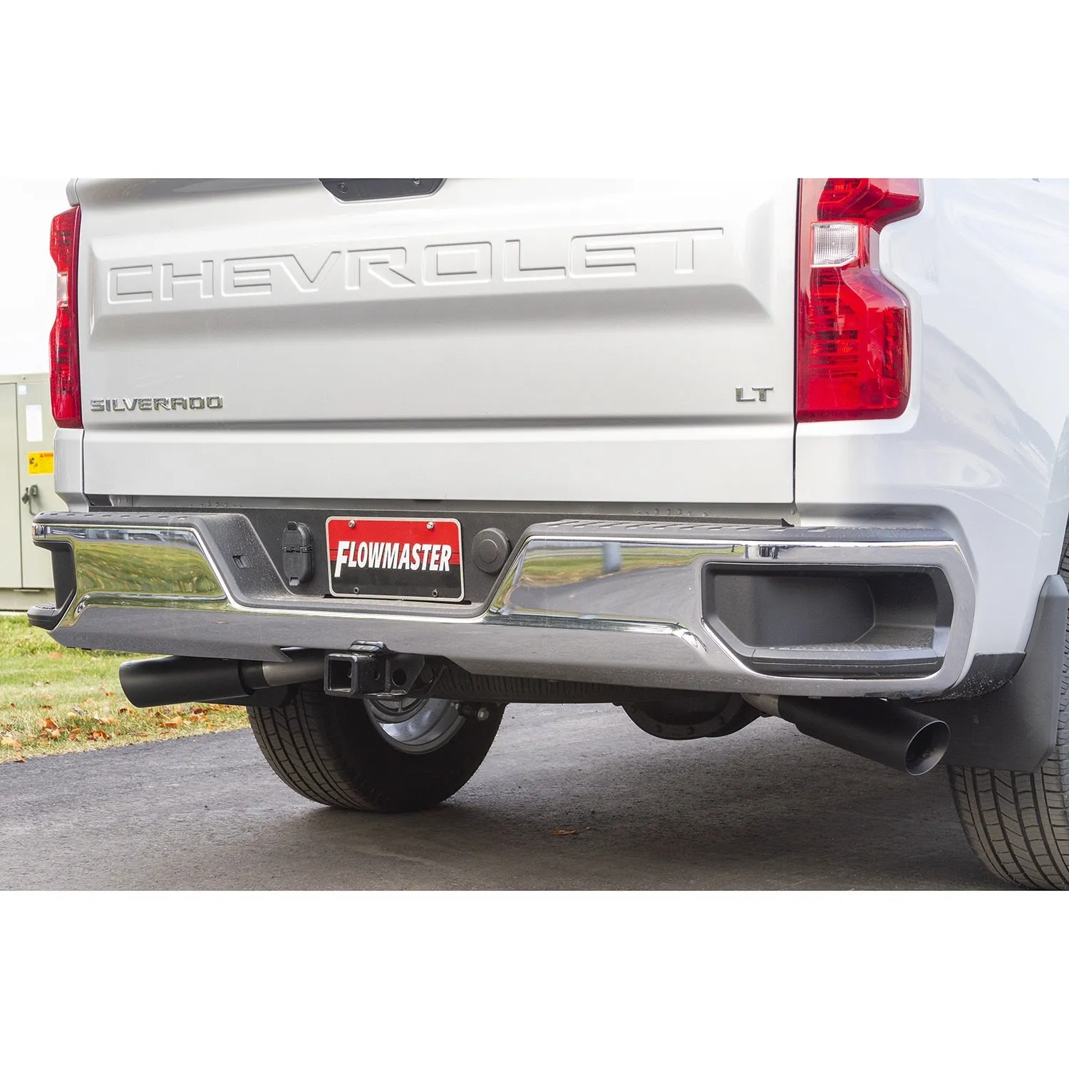 Flowmaster Outlaw Cat-Back Exhaust System - 3 in Tailpipe - 4 in Black Ceramic Tips - 5.3 L - Crew Cab - GM Fullsize Truck 2019-21