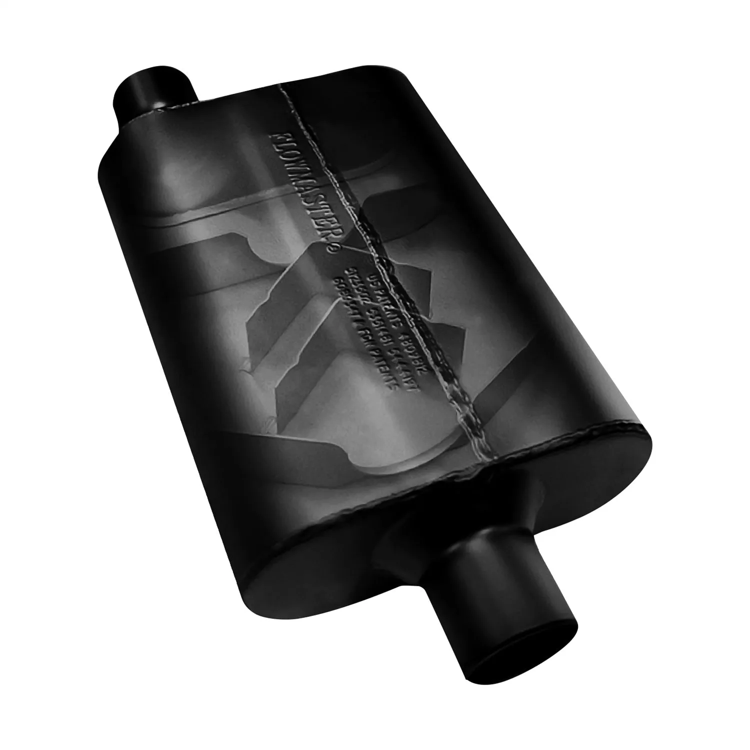 Flowmaster Super 44 Muffler 2-1/2" Center Inlet Dual 2-1/2" Outlets 13 x 9-3/4 x 4" Oval Body 19" Long - Steel