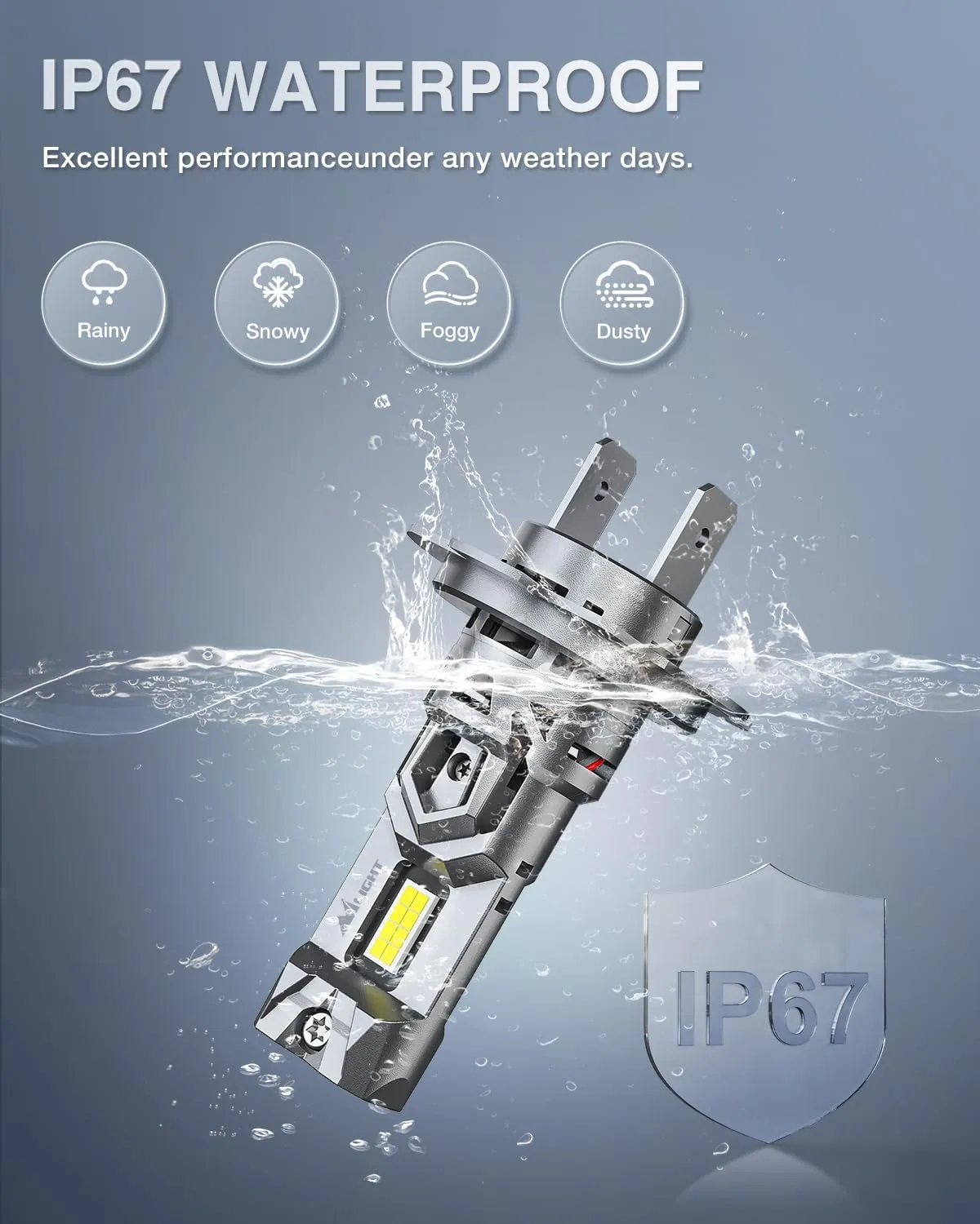 H7 LED Headlight Bulbs E4S Series 50W 20000LM 6500K IP67 | 2 BULBS
