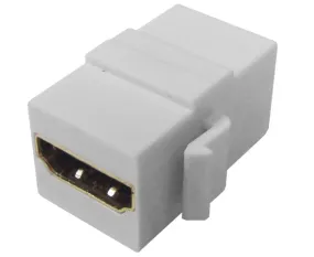 HDMI 2.0 Coupler Keystone Jack, White, 4K x 2K at 60Hz