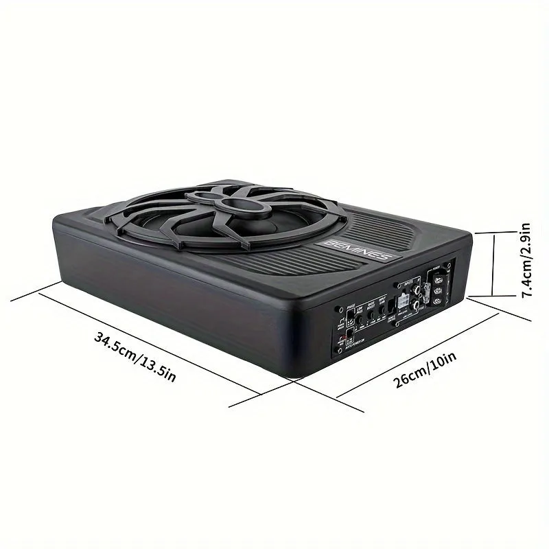 High-power Active Car Subwoofer, Seven Lights Can Be Switched At Will, 10-inch Speaker With Shocking Bass, Ultra-thin Body Can Be Installed Under The Seat